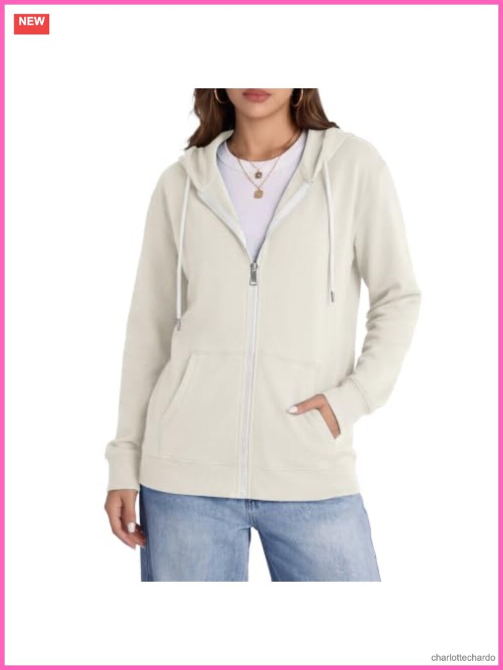 Oversized Zip Up Hoodie Fleece Knit Jacket Womens Full Zip Long Sleeve